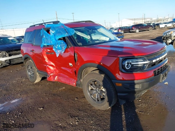 2023 Ford Bronco Sport Big Bend with VIN 3FMCR9B61PRD86510, listed as a IAAI auction lot 41815036 with 9,676 mi miles. Bid and sale history available at carsss.com. Image 1.