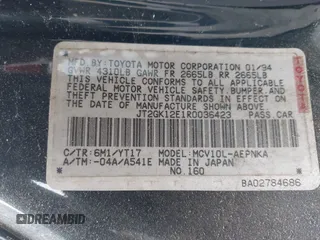 1994 Toyota Camry LE z VIN JT2GK12E1R0036423, wystawiony jako IAAI lot #41922375 z przebiegiem 211 529 mil mil oraz . Historia ofert i sprzedaży dostępna na DreamBid. Obrazek 9.