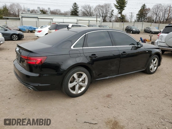 2019 Audi A4 Premium with VIN WAUDNAF4XKA108414, listed as a Copart auction lot 49085995 with 43,536 mi miles and Salvage Title. Bid and sale history available at DreamBid. Image 3.
