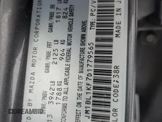 2013 Mazda 3 GX with VIN JM1BL1KF7D1779565, listed as a Copart auction lot 47848915 with 161,048 mi miles and Salvage Title. Bid and sale history available at carsss.com. Image 12.