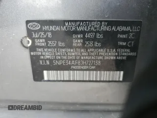 2018 Hyundai Sonata SEL with VIN 5NPE34AF8JH727138, listed as a Copart auction lot 48195065 with 136,278 mi miles and Salvage Title. Bid and sale history available at DreamBid. Image 12.