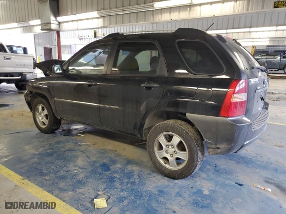 2008 Kia Sportage LX with VIN KNDJF724387504296, listed as a Copart auction lot 46443765 with 0 mi miles and Salvage Title. Bid and sale history available at carsss.com. Image 2.