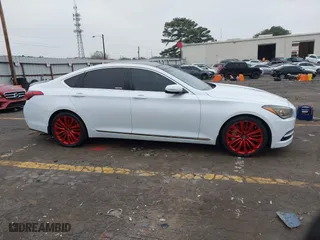 2015 Hyundai Genesis 5.0L with VIN KMHGN4JF9FU030122, listed as a IAAI auction lot 41166461 with 120,230 mi miles. Bid and sale history available at carsss.com. Image 14.