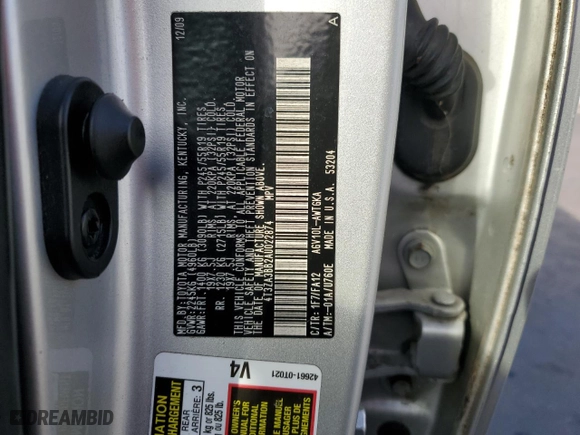 2010 Toyota Venza with VIN 4T3ZA3BB2AU022874, listed as a Copart auction lot 45382075 with 164,875 mi miles and Salvage Title. Bid and sale history available at carsss.com. Image 13.