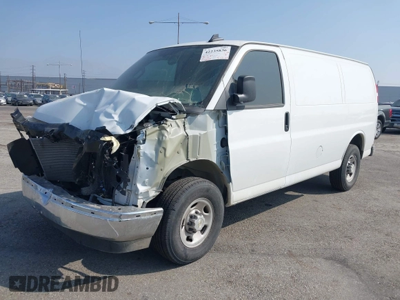 2024 Chevrolet Express Cargo with VIN 1GCWGAFP2R1279801, listed as a IAAI auction lot 42235836 with 11,611 mi miles and . Bid and sale history available at DreamBid. Image 23.