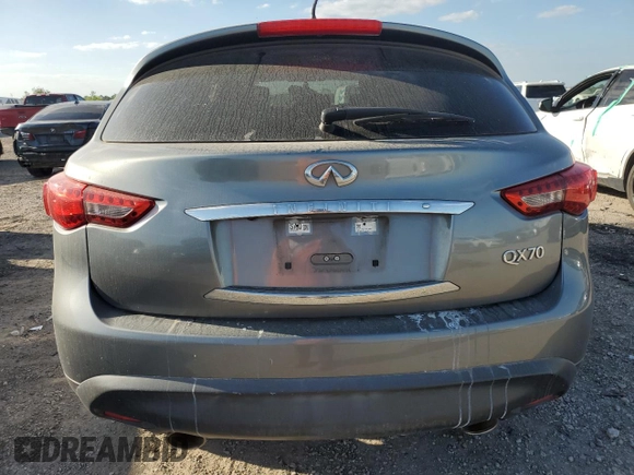 2016 Infiniti QX70 with VIN JN8CS1MU1GM671954, listed as a Copart auction lot 52719215 with Not Provided miles and Salvage Title. Bid and sale history available at DreamBid. Image 6.