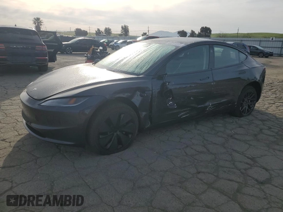 2025 Tesla Model 3 Long Range with VIN 5YJ3E1EA0SF922262, listed as a Copart auction lot 48358095 with 831 mi miles and Salvage title. Bid and sale history available at DreamBid. Image 1.