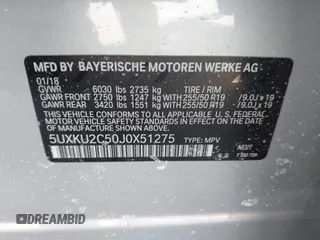 2018 BMW X6 xDrive35i with VIN 5UXKU2C50J0X51275, listed as a IAAI auction lot 41421704 with 165,052 mi miles. Bid and sale history available at carsss.com. Image 9.