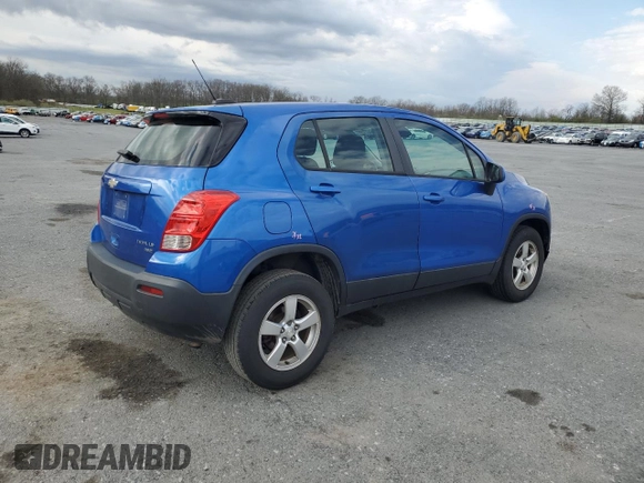 2016 Chevrolet Trax LS with VIN KL7CJNSB4GB570780, listed as a Copart auction lot 52558245 with 181,791 mi miles and Salvage Title. Bid and sale history available at carsss.com. Image 3.
