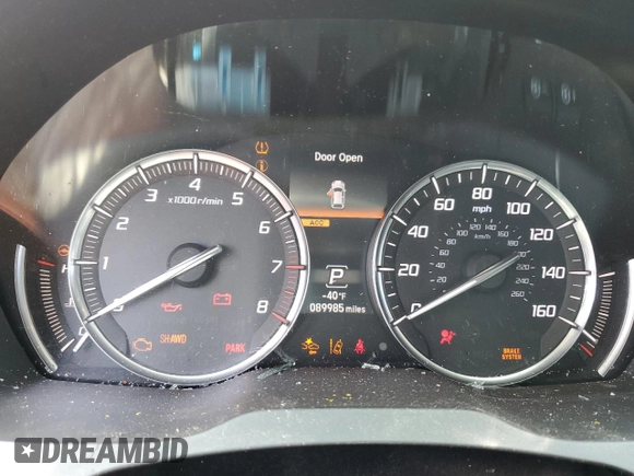 2017 Acura MDX Technology with VIN 5J8YD4H56HL008212, listed as a Copart auction lot 59303895 with 89,985 mi miles and Salvage title. Bid and sale history available at DreamBid. Image 9.