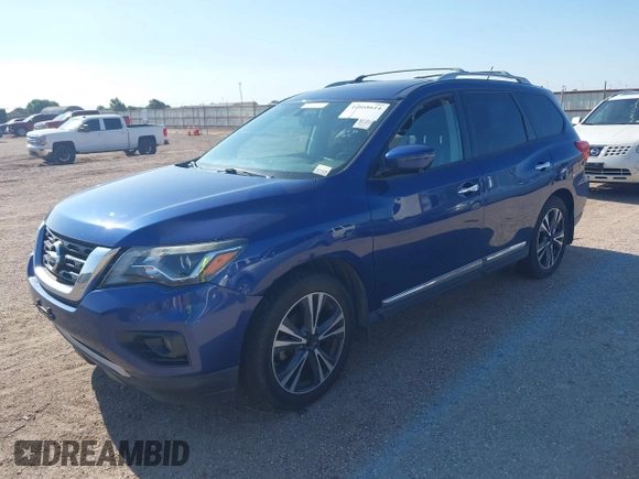 2017 Nissan Pathfinder Platinum with VIN 5N1DR2MN7HC682843, listed as a IAAI auction lot 42668614 with 86,880 mi miles and . Bid and sale history available at DreamBid. Image 2.