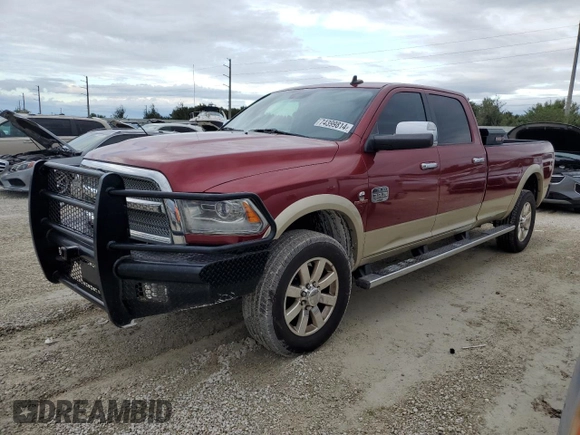 2014 Ram 2500 Laramie Longhorn with VIN 3C6UR5LL7EG155360, listed as a Copart auction lot 74399814 with 88,419 mi miles and Salvage title. Bid and sale history available at DreamBid. Image 1.