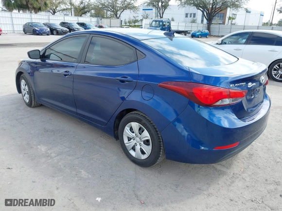2016 Hyundai Elantra SE with VIN 5NPDH4AE0GH687389, listed as a IAAI auction lot 41650806 with 102,354 mi miles. Bid and sale history available at carsss.com. Image 3.