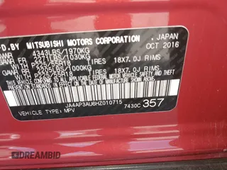 2017 Mitsubishi Outlander ES z VIN JA4AP3AU6HZ010715, wystawiony jako IAAI lot #42158067 z przebiegiem 57 548 mil mil oraz . Historia ofert i sprzedaży dostępna na DreamBid. Obrazek 9.