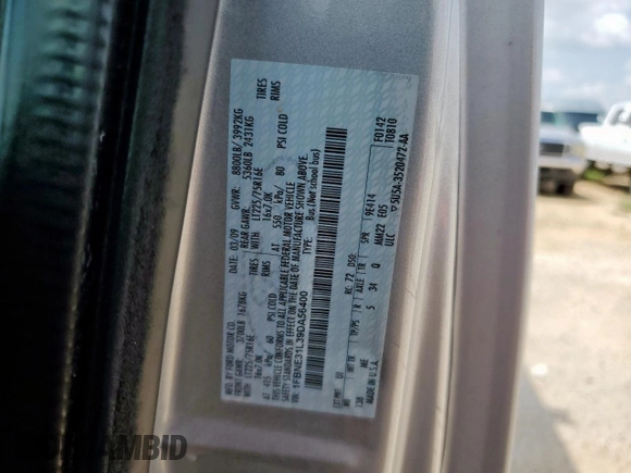 2009 Ford Econoline Passenger XL with VIN 1FBNE31L39DA56400, listed as a Copart auction lot 59878595 with 249,112 mi miles and Salvage title. Bid and sale history available at DreamBid. Image 13.