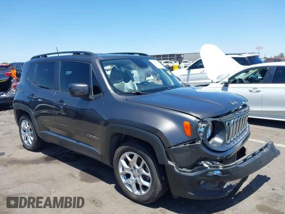 2018 Jeep Renegade Latitude with VIN ZACCJABB5JPJ63878, listed as a IAAI auction lot 42282707 with 90,572 mi miles and . Bid and sale history available at DreamBid. Image 1.