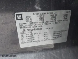 2017 Chevrolet Tahoe Commercial with VIN 1GNLCDEC0HR303602, listed as a IAAI auction lot 41718630 with 196,484 mi miles. Bid and sale history available at carsss.com. Image 9.