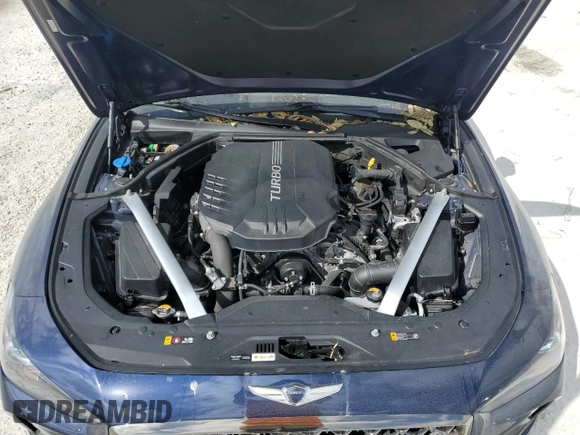 2019 Genesis G70 3.3T Advanced with VIN KMTG34LE7KU031005, listed as a Copart auction lot 74639054 with 0 mi miles and Non Repairable. Bid and sale history available at carsss.com. Image 11.