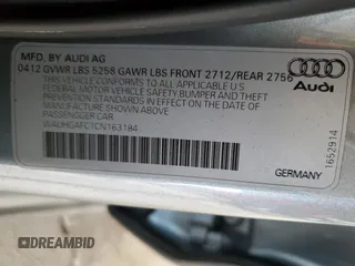 2012 Audi A6 Prestige with VIN WAUHGAFC1CN163184, listed as a Copart auction lot 59620405 with 90,420 mi miles and Salvage title. Bid and sale history available at DreamBid. Image 13.