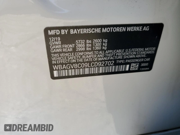 2020 BMW 8 Series M850i с VIN WBAGV8C09LCD92702, выставлен на аукционе Copart как лот 74740344 с пробегом 12 498 миль миль и Чистый • Clean title. История ставок и продаж доступна на DreamBid. Изображение 13.
