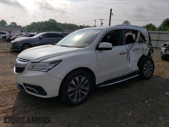 2016 Acura MDX w/Tech/Entertainment with VIN 5FRYD4H64GB023296, listed as a Copart auction lot 61388803 with 157,983 mi miles. Bid and sale history available at carsss.com. Image 1.