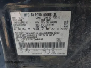 2015 Ford F-150 XLT with VIN 1FTFX1EF2FFA24086, listed as a IAAI auction lot 42555169 with 90,727 mi miles and . Bid and sale history available at DreamBid. Image 9.