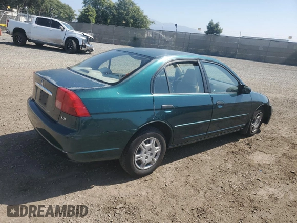 2001 Honda Civic LX with VIN JHMES16541S010074, listed as a Copart auction lot 73239894 with 173,988 mi miles and Salvage Title. Bid and sale history available at carsss.com. Image 3.
