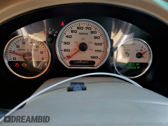 2005 Ford F-150 XLT with VIN 1FTPX12575NB60735, listed as a Copart auction lot 49598075 with 153,360 mi miles and Salvage title. Bid and sale history available at DreamBid. Image 9.