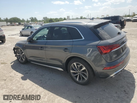 2022 Audi Q5 S line Premium z VIN WA1GAAFY3N2071116, wystawiony jako Copart lot #57175025 z przebiegiem 25 117 mil mil oraz Szkoda całkowita • Salvage title. Historia ofert i sprzedaży dostępna na DreamBid. Obrazek 2.