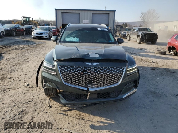 2022 Genesis GV80 with VIN KMUHBDSB1NU096639, listed as a Copart auction lot 47639035 with 25,105 mi miles and Salvage title. Bid and sale history available at DreamBid. Image 5.