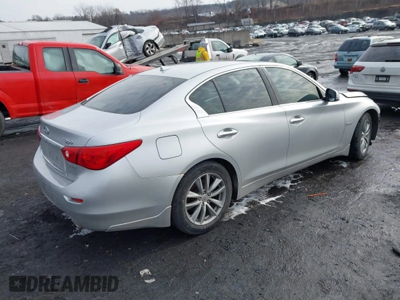 2014 Infiniti Q50 Hybrid Premium with VIN JN1AV7AR9EM700727, listed as a IAAI auction lot 41461433 with 169,882 mi miles. Bid and sale history available at carsss.com. Image 4.