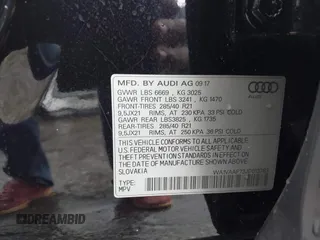 2018 Audi Q7 Prestige with VIN WA1VAAF73JD013763, listed as a IAAI auction lot 42461038 with 57,811 mi miles and . Bid and sale history available at DreamBid. Image 9.