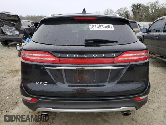 2019 Lincoln MKC Standard with VIN 5LMCJ1D98KUL37318, listed as a Copart auction lot 81398564 with 35,929 mi miles and Salvage Title. Bid and sale history available at DreamBid. Image 6.