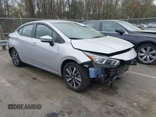 2021 Nissan Versa SV with VIN 3N1CN8EV5ML852762, listed as a IAAI auction lot 41901083 with 84,554 mi miles. Bid and sale history available at carsss.com. Image 1.