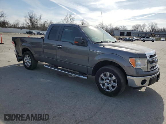 2013 Ford F-150 XL with VIN 1FTEX1CM3DKF59946, listed as a Copart auction lot 50104395 with 130,692 mi miles and Salvage title. Bid and sale history available at DreamBid. Image 4.