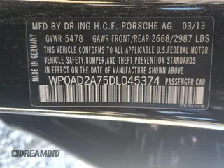 2013 Porsche Panamera S Hybrid с VIN WP0AD2A75DL045374, выставлен на аукционе Copart как лот 75343984 с пробегом 99 047 миль миль и Чистый • Clean title. История ставок и продаж доступна на DreamBid. Изображение 12.