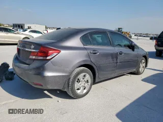 2014 Honda Civic Sedan LX with VIN 19XFB2F59EE057461, listed as a Copart auction lot 53430745 with 163,586 mi miles and Salvage Title. Bid and sale history available at carsss.com. Image 3.