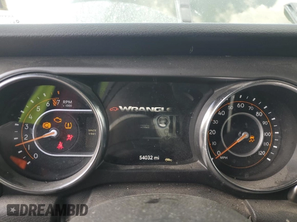 2021 Jeep Wrangler Unlimited Sport S with VIN 1C4HJXDG2MW712223, listed as a Copart auction lot 51466465 with 54,032 mi miles and Salvage Title. Bid and sale history available at carsss.com. Image 9.