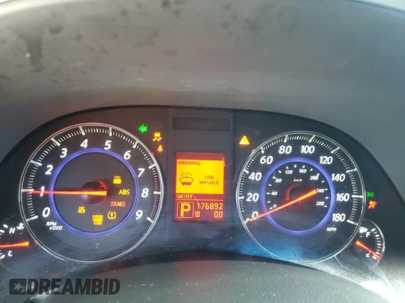 2010 Infiniti FX with VIN JN8AS1MU9AM800926, listed as a Copart auction lot 57456345 with 176,892 mi miles and Salvage title. Bid and sale history available at DreamBid. Image 9.
