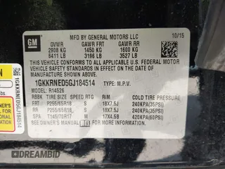2016 GMC Acadia SLE with VIN 1GKKRNED5GJ184514, listed as a IAAI auction lot 42095125 with 120,682 mi miles and . Bid and sale history available at DreamBid. Image 9.