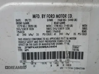 2021 Ford Edge Titanium with VIN 2FMPK4K90MBA34404, listed as a Copart auction lot 61762715 with 45,102 mi miles and Salvage title. Bid and sale history available at DreamBid. Image 12.