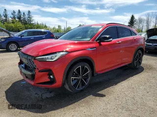 2022 Infiniti QX55 Sensory z VIN 3PCAJ5L31NF104767, wystawiony jako Copart lot #57218455 z przebiegiem 73 694 mil mil oraz Czysty tytuł • Clean title. Historia ofert i sprzedaży dostępna na DreamBid. Obrazek 1.
