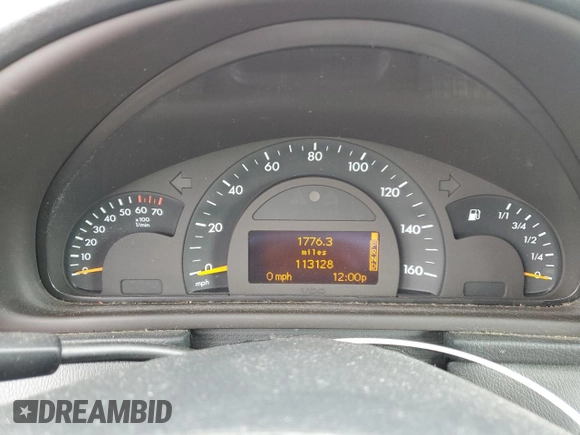 2002 Mercedes-Benz C with VIN WDBRF61J72F268526, listed as a Copart auction lot 51350405 with 113,128 mi miles and Salvage Title. Bid and sale history available at carsss.com. Image 9.