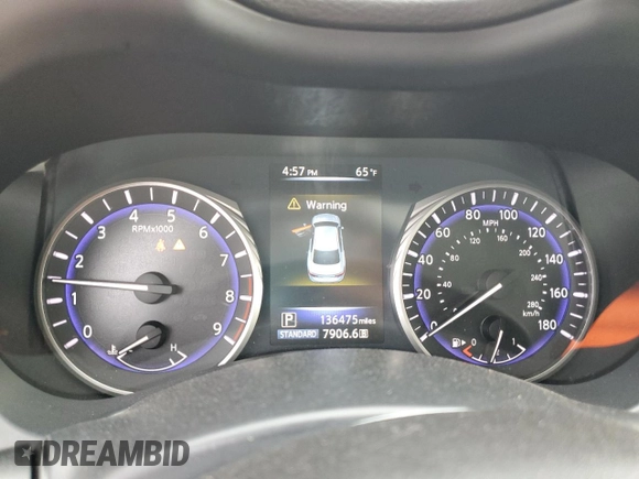 2014 Infiniti Q50 Sport with VIN JN1BV7AP2EM673700, listed as a Copart auction lot 47600985 with 136,475 mi miles and Salvage Title. Bid and sale history available at DreamBid. Image 9.