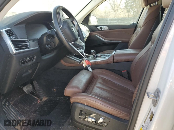 2022 BMW X7 xDrive40i with VIN 5UXCW2C05N9K20349, listed as a Copart auction lot 48778145 with 53,626 mi miles and Salvage Title. Bid and sale history available at carsss.com. Image 7.