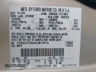 2004 Ford Explorer XLT z VIN 1FMZU73K04UB14916, wystawiony jako IAAI lot #41782710 z przebiegiem Nie podano mil oraz . Historia ofert i sprzedaży dostępna na DreamBid. Obrazek 9.