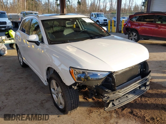 2021 Audi Q3 Premium with VIN WA1AUCF37M1087692, listed as a IAAI auction lot 41277380 with 66,039 mi miles and . Bid and sale history available at DreamBid. Image 1.