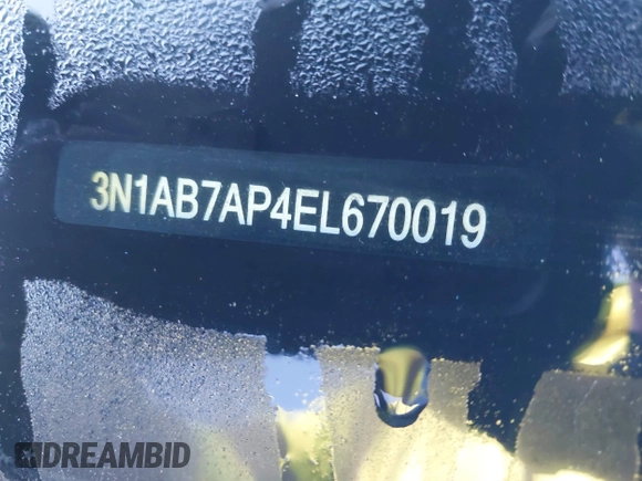 2014 Nissan Sentra S with VIN 3N1AB7AP4EL670019, listed as a IAAI auction lot 40516510 with Not Provided miles and . Bid and sale history available at DreamBid. Image 11.