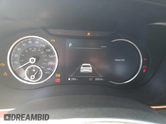 2023 Genesis G70 2.0T with VIN KMTG34TA0PU120130, listed as a Copart auction lot 74635014 with 20,374 mi miles and Non Repairable. Bid and sale history available at DreamBid. Image 9.