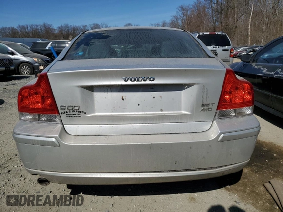 2008 Volvo S60 2.5T with VIN YV1RH592682688551, listed as a Copart auction lot 48167345 with 205,761 mi miles and Salvage Title. Bid and sale history available at carsss.com. Image 6.
